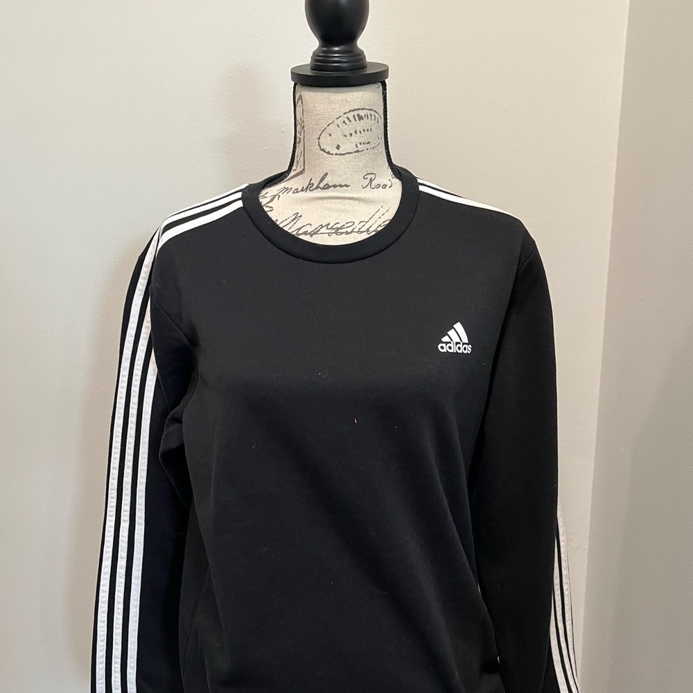 Adidas Black Crewneck with White Accents